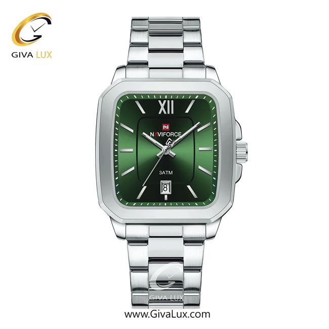 ساعت مچی اورجینال مردانه ناوی فورس|Naviforce|نوی فورس|نیوی فورس نقره ای | نقره ای| سبز| کد رفرنس NF9239 S/GN/S